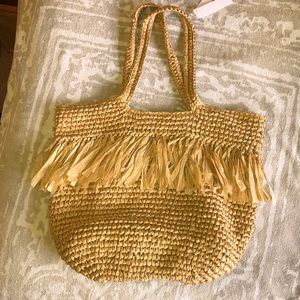 Topshop Fenn Fronge Straw Tote
